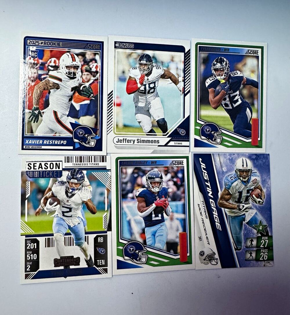 Score/Donruss Tennessee Titans NFL Trading Cards Lot Of 6 Restrepo